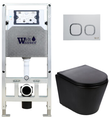 Унитаз с инсталляцией WeltWasser AMBERG 506 ST + SALZBACH 043 MT-BL + AMBERG RD-WT