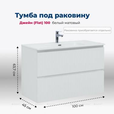 Aquanet Джейн (Flat) 100 белый матовый без раковины (00335426)