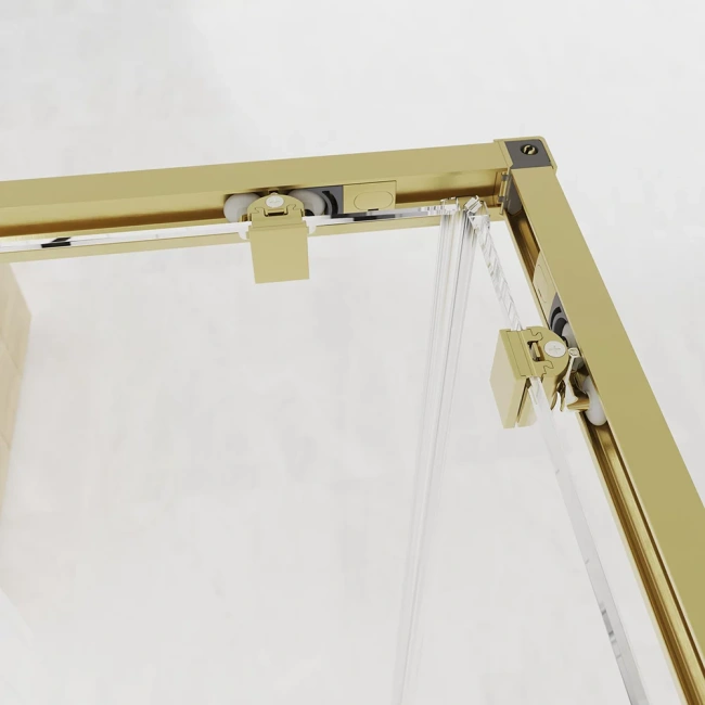 Veconi Evo 300 G, 1200х800x1950, золото брашинг, прозрачное стекло