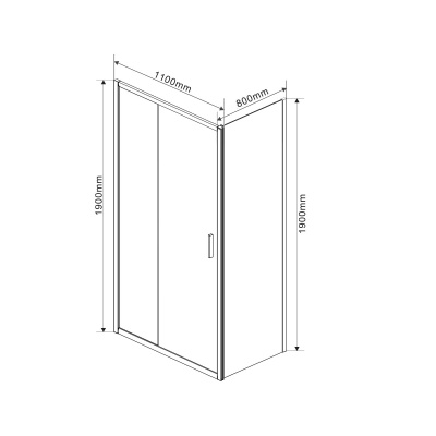 Vincea Garda VSR-1G8011CL, 1100x800, хром, стекло прозрачное без поддона