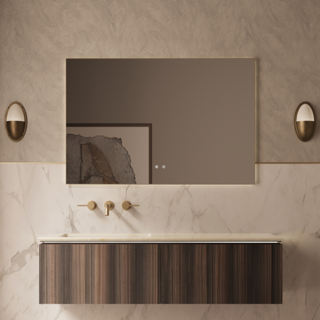 Vincea Luxe 1400 подвесная, 2 выкатных ящика soft close, натуральный орех