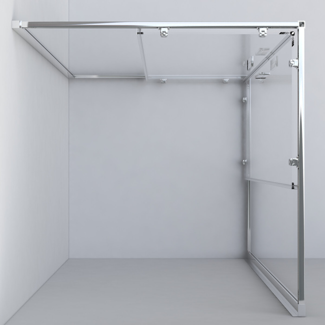 Vincea Garda VSS-1G9010CLB, 1000x900, черный, стекло прозрачное без поддона