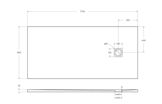 BelBagno UNO TRAY-MR-UNO-AH-170/80-35-W-BO