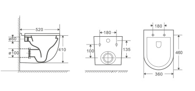 Унитаз с инсталляцией WeltWasser MARBERG 410 + HEIMBACH 043 MT-BL + MAR 410 SE-CR