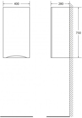 BelBagno Fly 40 FLY-MARINO-750-1A-SC-BL-P-R правый