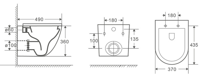 Унитаз с инсталляцией WeltWasser AMBERG 506 ST + MERZBACH 043 GL-BL + AMBERG RD-CR