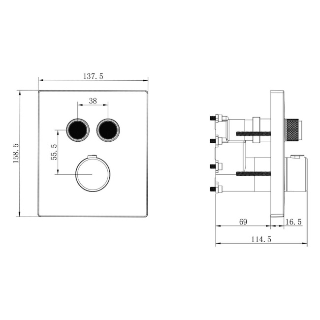 Vincea VSFW-321MT1RGM встраиваемый, термостат, двухрежимный, вороненая сталь