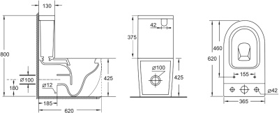 Aquanet Rimless Cube 2-C CL-12288