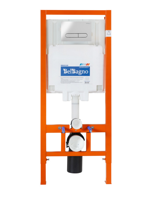 BelBagno BB002-80/BB005-PR-CHROME с кнопкой смыва Белый