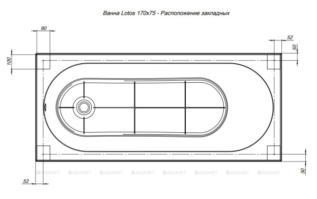 Aquanet LOTOS 170*75 (309624)