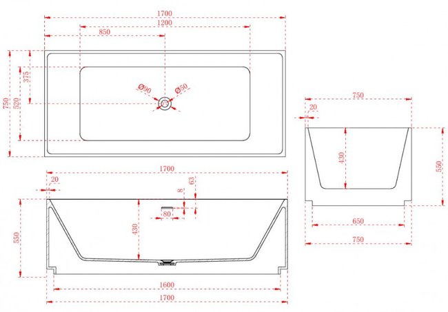 NT Bagno Bergamo 170*75 NT222