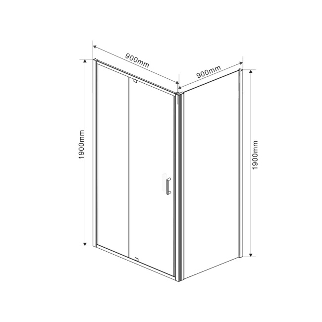 Vincea Intra VSR-1I809090CL, 800/900x900, хром, стекло прозрачное без поддона