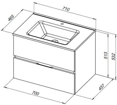 Aquanet Алвита New 70 2 ящика, дуб веллингтон табак (00334185)