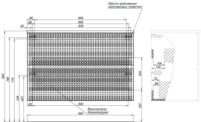 Aquanet Вега 100 2 ящ. цв.белый глянец
