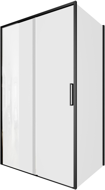 Aquanet Pleasure Evo 120x80 AE65-120x80-BT профиль черный, прозрачное стекло без поддона
