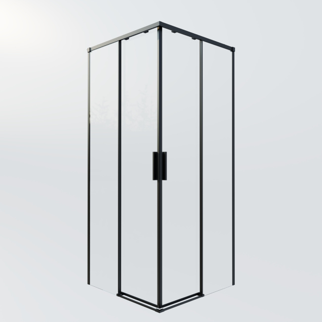 Vincea Soft 2 VSS-3SO2800CLB, 800*800, черный, стекло прозрачное
