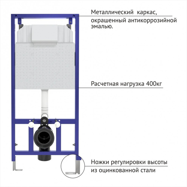 Инсталляция BERGES NOVUM525, кнопка L5 SoftTouch черная, унитаз EGO Rimless, сиденье Toma Slim SO(047215)