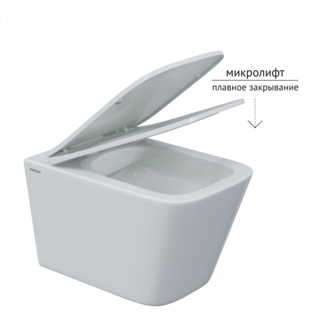 BERGES FLOE S Rimless 51 см, сиденье дюропласт Floe S Slim SO, микролифт, быстросъём(082134)