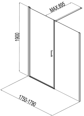 Aquanet Cinetic 180, прозрачное стекло (AE12-N-90H190U-CT + AE12-F-90H190U-CT)