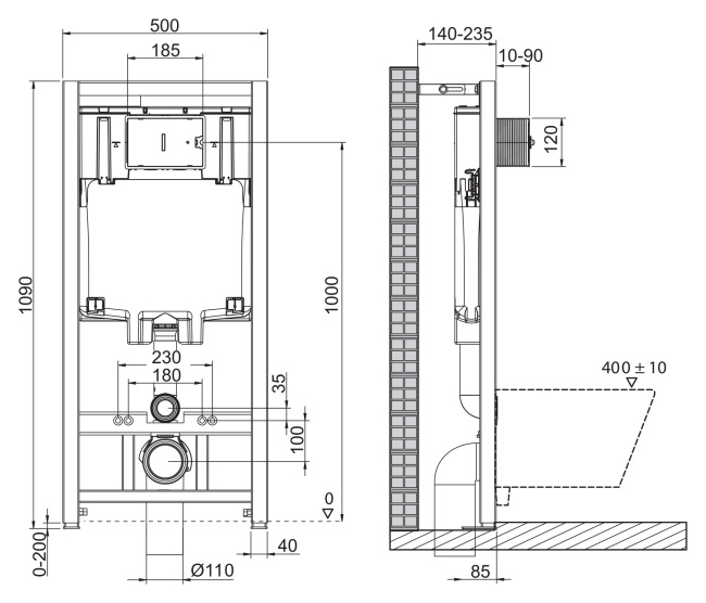 BelBagno BB002-80/BB005-PR-CHROME с кнопкой смыва Белый