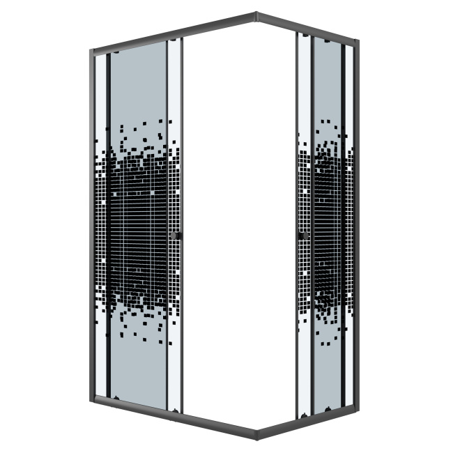 Niagara Eco NG-1018-14QBLACK (100х80х190) прямоугольник,раздвижное,черный,стекло мозаика,1 место, без поддона в комплекте