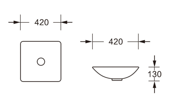 Ceruttispa CR7034D накладная, белая, квадратная 420х420х130
