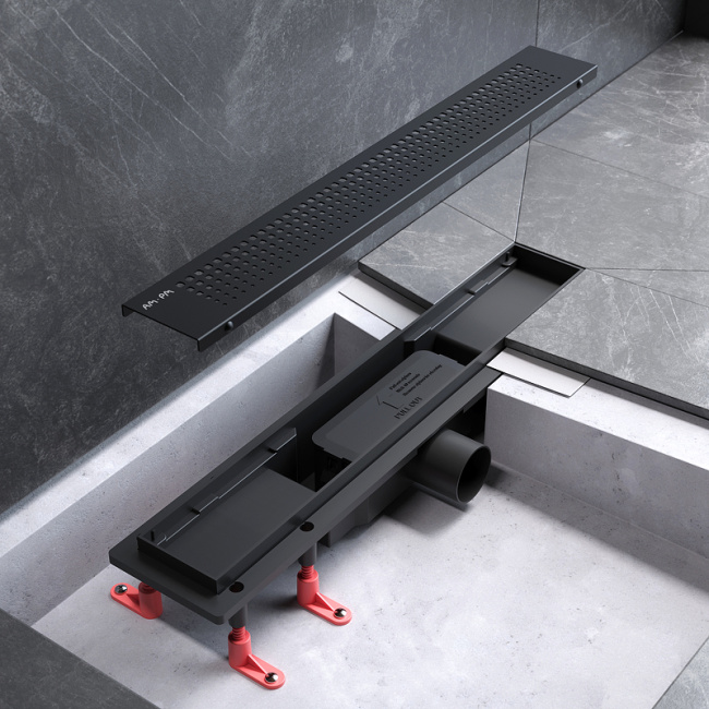 Am.Pm PrimeFlow 50 W02SC-P11-050-01BM с Черной матовой решеткой Cut Gradient