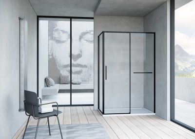Vincea Slim Soft VSR-1SS9014CLB, 1400*900, черный, стекло прозрачное