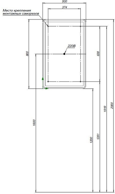 Aquanet Оптима 50 с LED подсветкой